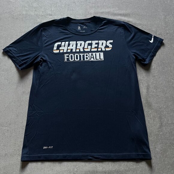 Nike Los Angeles Chargers T Shirt Men Medium Navy Dri-Fit Blue Football NFL Team - Picture 1 of 7